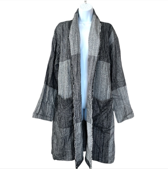 NWOT Eileen Fisher Hazy Blocks cotton jacket - Picture 3 of 6